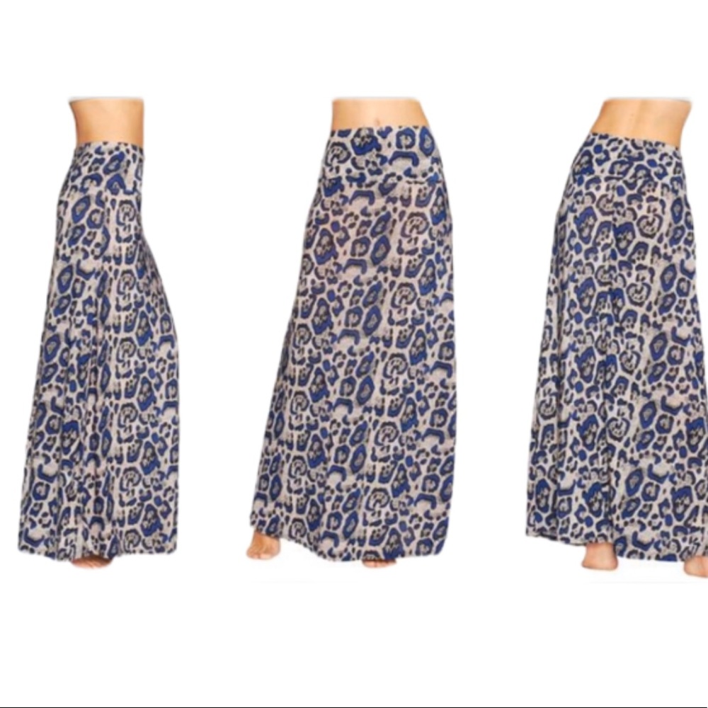 Ace Fashion Animal Print Maxi Skirt Women’s Blue S